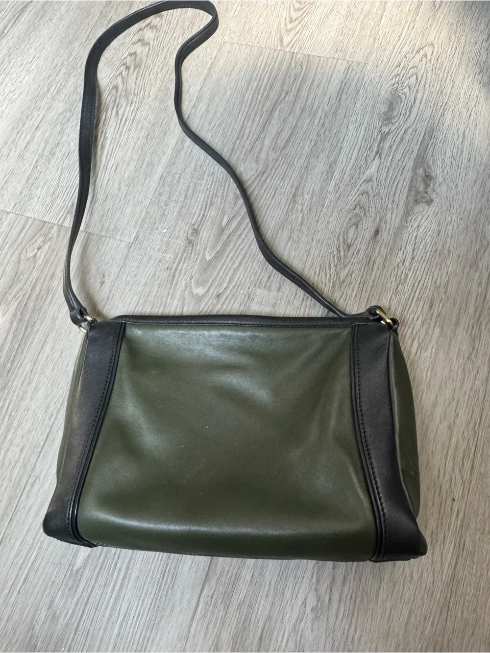 kate spade Olive Green and Black Leather Crossbody Shoulder Bag